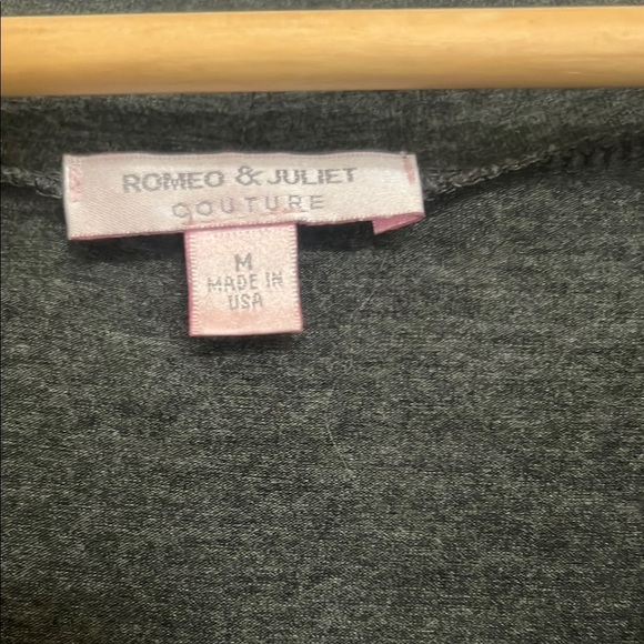Romeo & Juliet Couture Charcol Grey Vintage Y2K Cowl Neck T-Shirt M - Picture 2 of 5